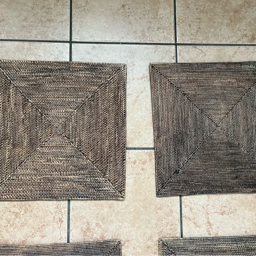 Brown Woven Square Placemats Set of 4